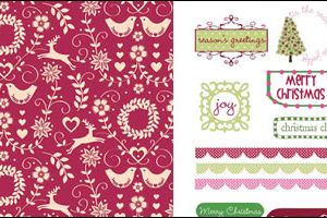 Scandi Red & Pink Christmas Free Papers & Sentiments