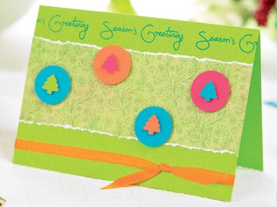 Layered Festive Greetings Christmas Tree Card