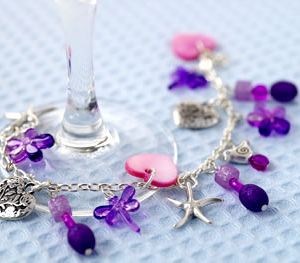 Girly Pink, Purple & Silver Jewellery Set