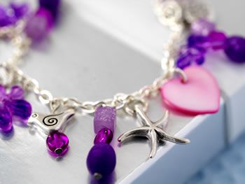 Girly Pink, Purple & Silver Jewellery Set