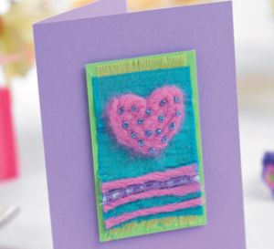 Needle Felted Heart Card Tutorial