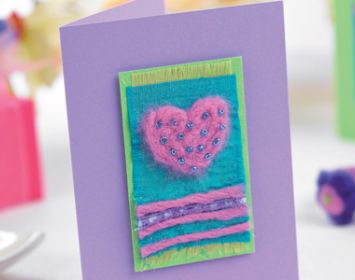 Needle Felted Heart Card Tutorial