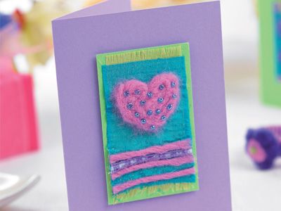 Needle Felted Heart Card Tutorial