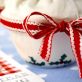 Stitched Gingham Christmas Pudding Card