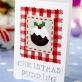 Stitched Gingham Christmas Pudding Card