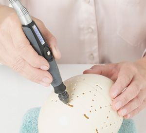 Homemade Drilled Egg Light Pendants