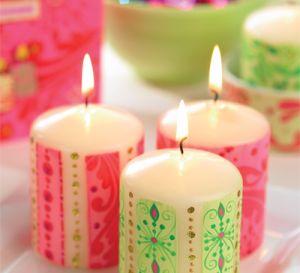 Painted Candle & Card Set
