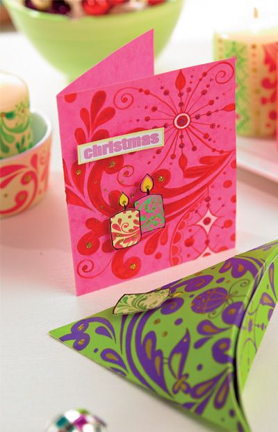 Painted Candle & Card Set