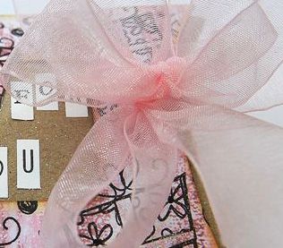Pink Stamped Kraft Paper Gift Box