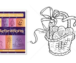 Easter Egg Basket Free Digital Stamp