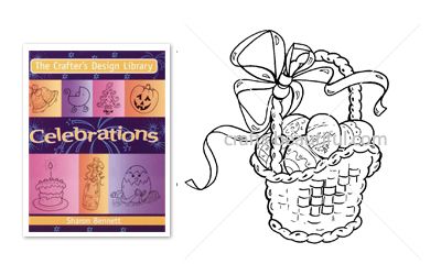 Easter Egg Basket Free Digital Stamp