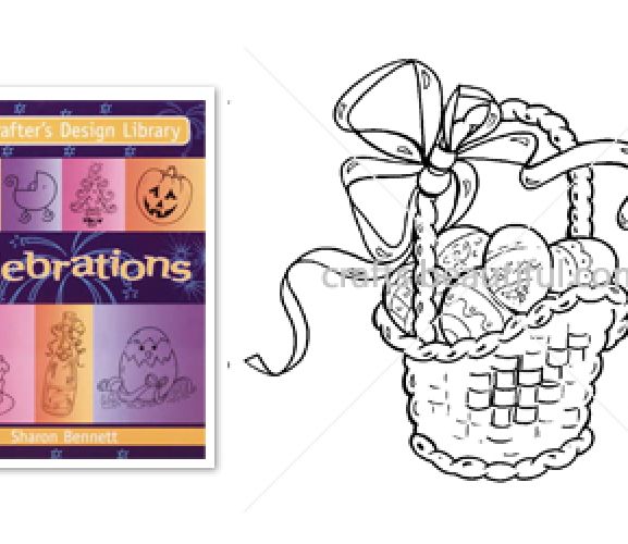 Easter Egg Basket Free Digital Stamp