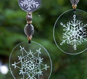 Engraved Glass Christmas Decorations