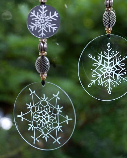Engraved Glass Christmas Decorations