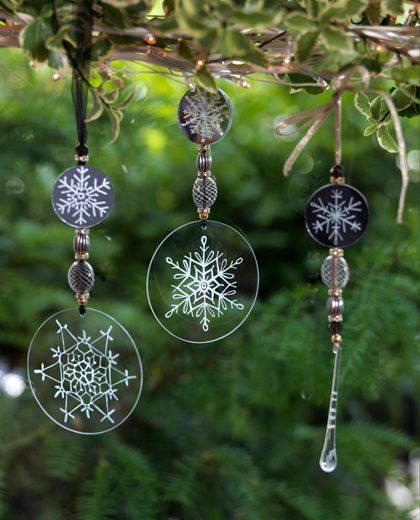 Engraved Glass Christmas Decorations