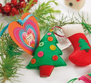 Stitched Felt Christmas Tree Decs