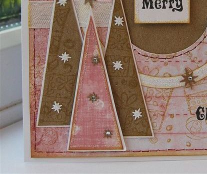 Pink Punched Christmas Card