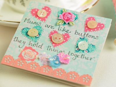 Stitched Feminine Card, Gift Tag & Fabric Heart
