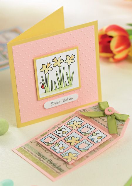 Spring Stamped Daffodil Cards