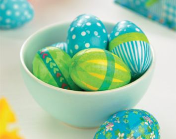 Decoupaged Eggs & House Easter Set