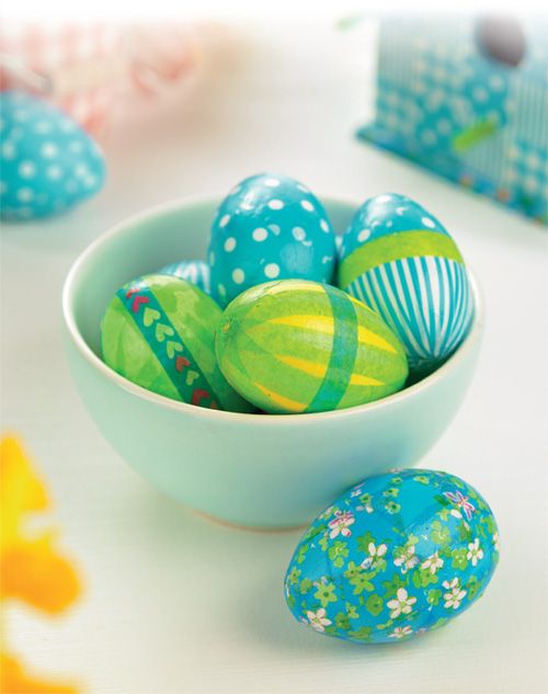 Decoupaged Eggs & House Easter Set