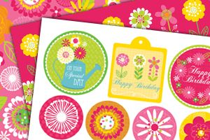Floral Summer Tags & Free Papers