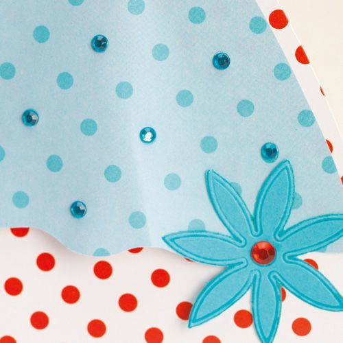 Retro Polka Dot Red Dress Card