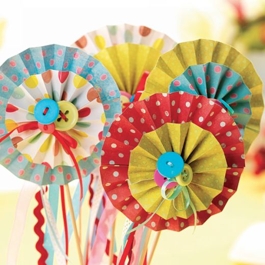 Paper Rosette & Pinwheel Bouquet, Frame & Card