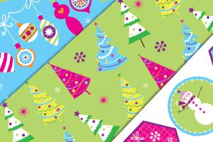 Vibrant Christmas Cut Outs & Free Papers