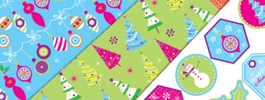 Vibrant Christmas Cut Outs & Free Papers