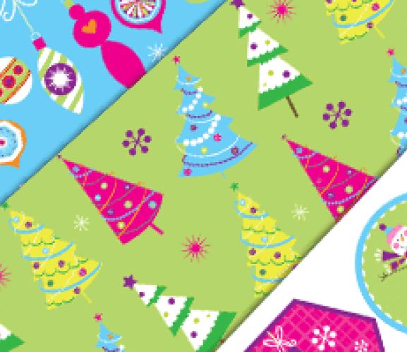 Vibrant Christmas Cut Outs & Free Papers