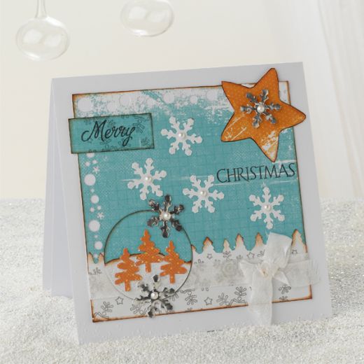 Joy Festive Blue Christmas Card