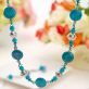 Silver Charm & Blue Bead Earrings