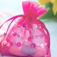 Pink Sequin Organza Gift Bags