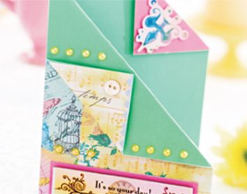 Folded Vintage Card Design Folded Vintage Card Design