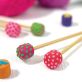 Polka Dot Clay Knitting Needle Ends