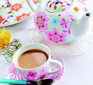 Pink Floral Ceramic Tea Set Pen Painting Tutorial