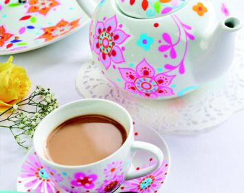 Pink Floral Ceramic Tea Set Pen Painting Tutorial