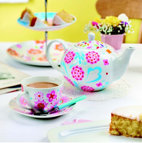 Pink Floral Ceramic Tea Set Pen Painting Tutorial