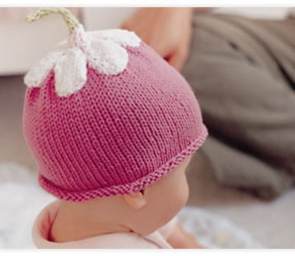Baby hat top flower