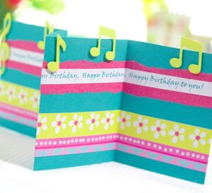 Concertina Fold Music Themed Card