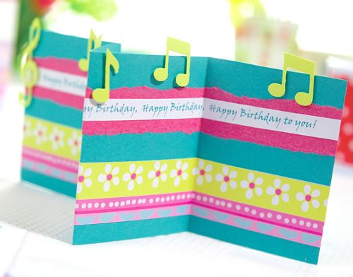 Concertina Fold Music Themed Card