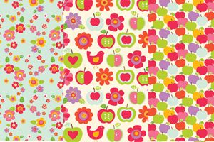 Apple, Floral, Bird Birthday & Well Wishes Free Papers and Sentiments