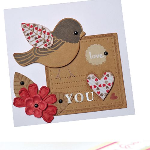 Kraft Paper Bird Love Card