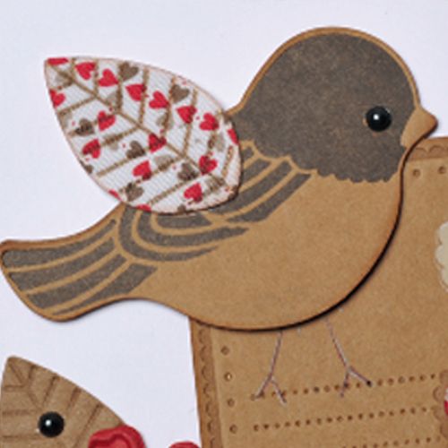 Kraft Paper Bird Love Card