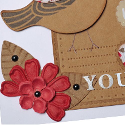 Kraft Paper Bird Love Card