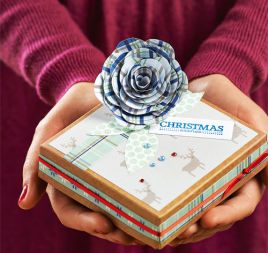 Scandi Christmas Gift Box Tutorial with Tartan Paper Flower Scandi Christmas Gift Box Tutorial with Tartan Paper Flower