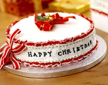 Stitched Traditional Christmas Cake Band & Card Stitched Traditional Christmas Cake Band & Card