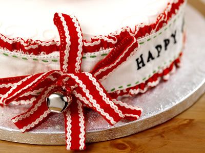 Stitched Traditional Christmas Cake Band & Card