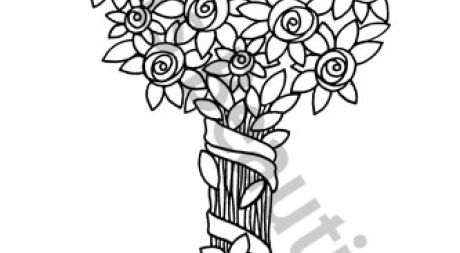 Heart & Flower Bouquet Free Digital Stamp Heart & Flower Bouquet Free Digital Stamp